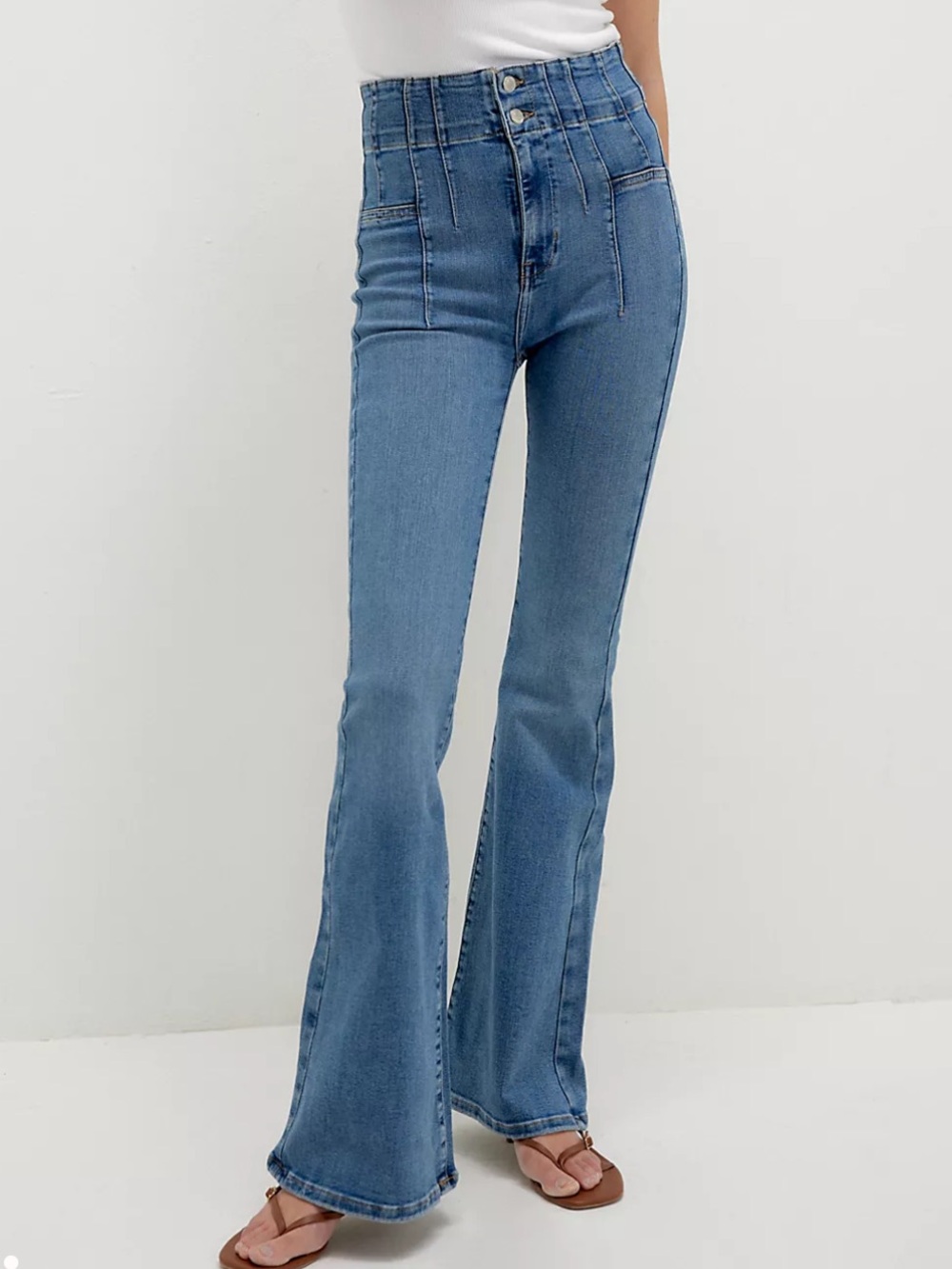 We The Free High-Rise Medium Blue Flare Jeans